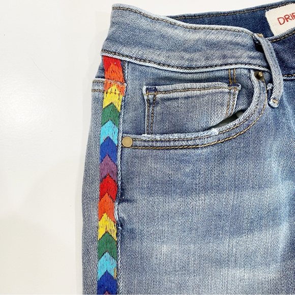 DRIFTWOOD Skinny High Rise Jackie Jeans with Embroidered Arrows Size 25 - Picture 6 of 9